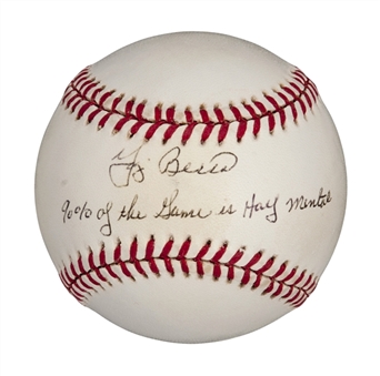 Yogi Berra Signed OAL Baseball With "90% of the game is half mental" Inscription (PSA/DNA)